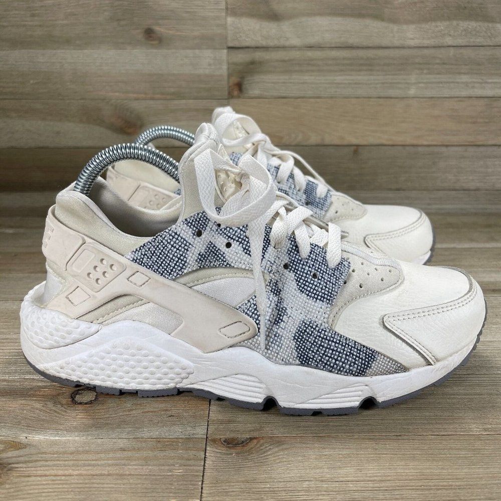 Nike Womens Air Huarache Run 683818-015 White Grey Running Shoes Sneakers Sz 10